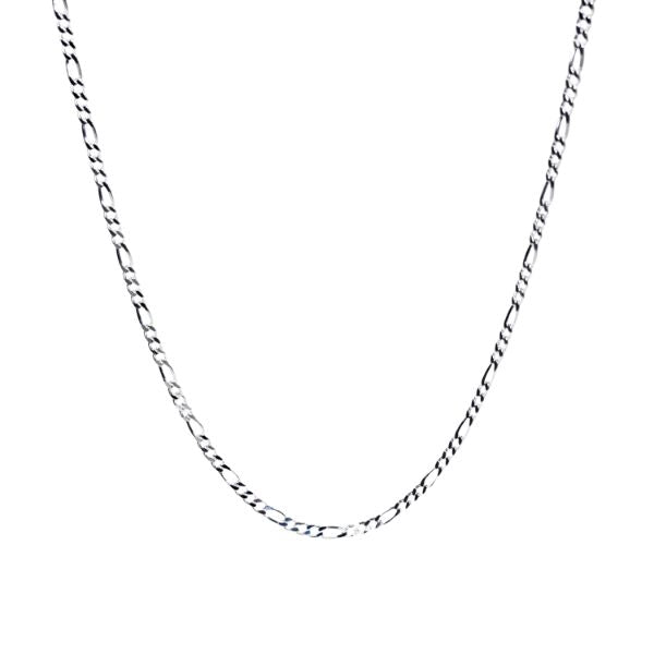 Medium diamond cut figaro chain in sterling silver - 50cm