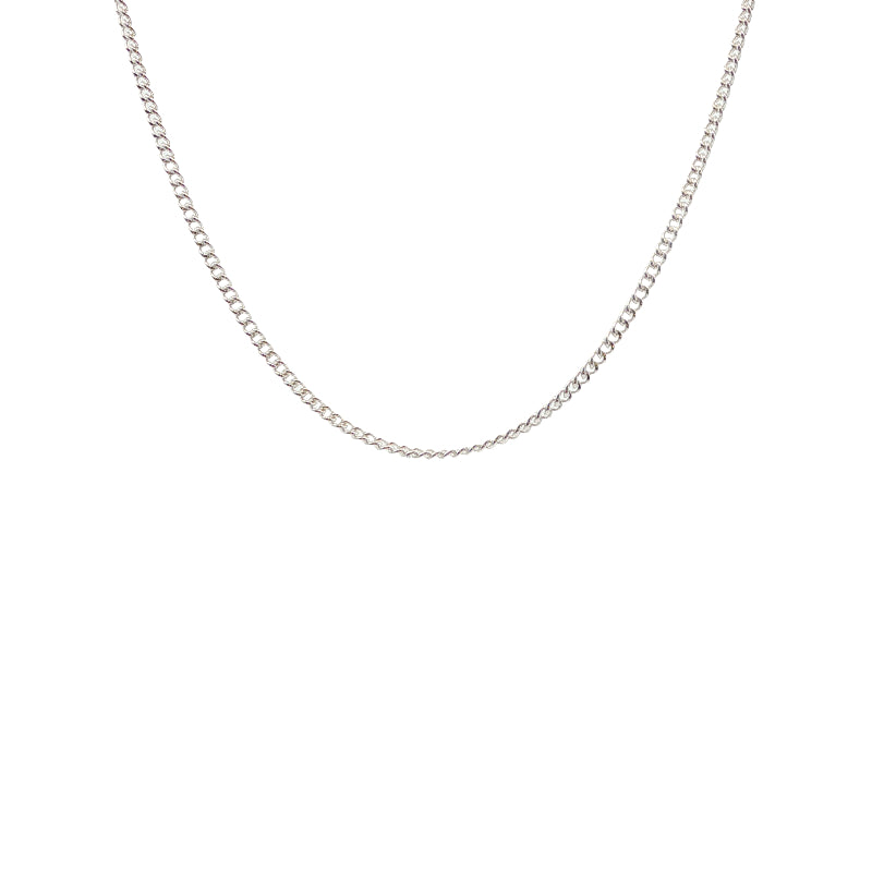 Round curb chain in sterling silver- 45cm