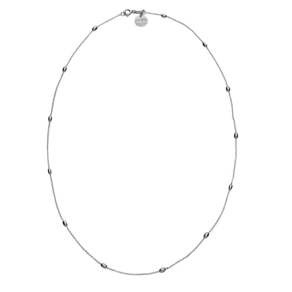 Najo - Fine cable chain with oval beads in sterling silver - 45cm