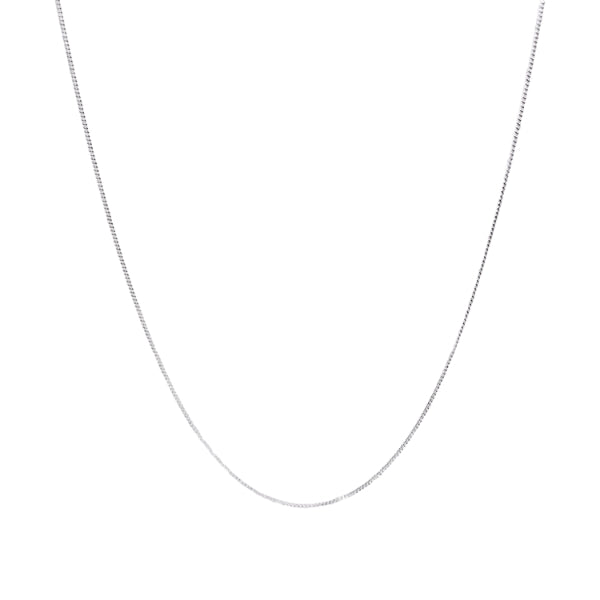 Fine diamond cut curb chain in sterling silver - 45cm