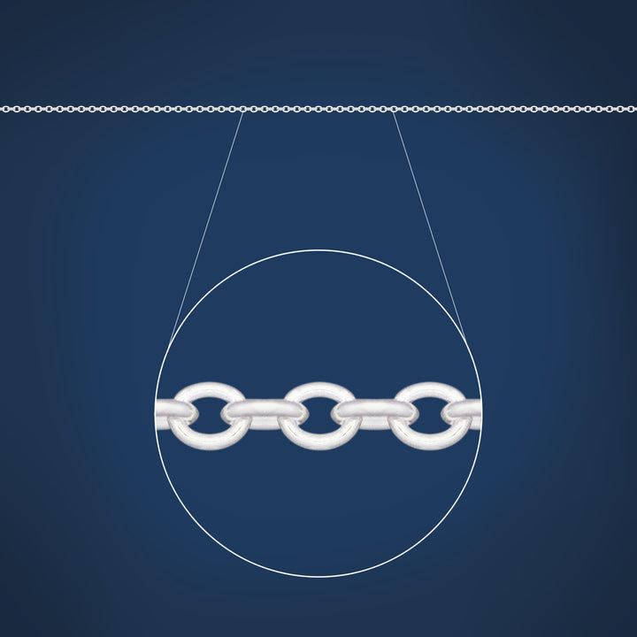 Fine round cable chain in sterling silver - 70cm