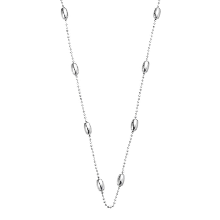 Najo - Acapulco chain with oval balls in sterling silver - 45cm