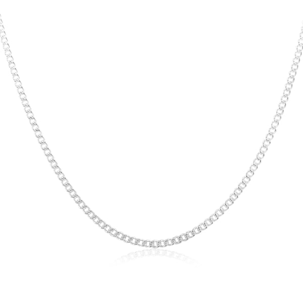 Medium curb chain in sterling silver - 50cm