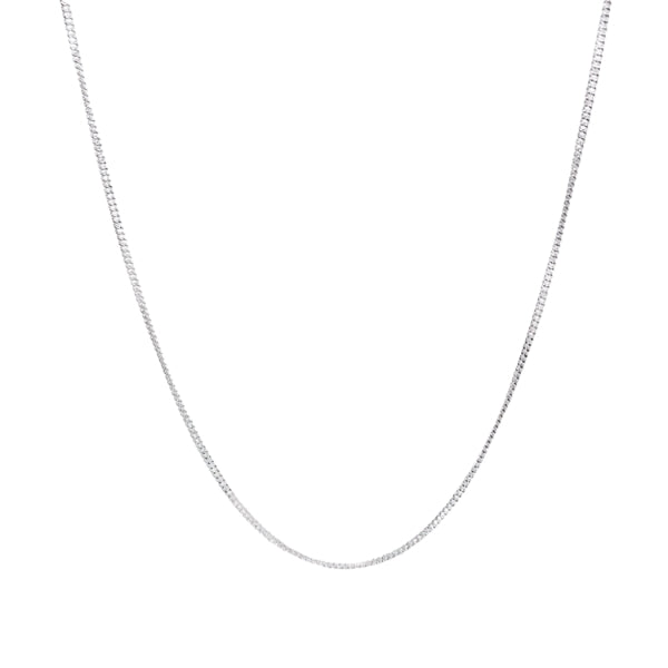 Silver Diamond Cut curb chain - 50cm