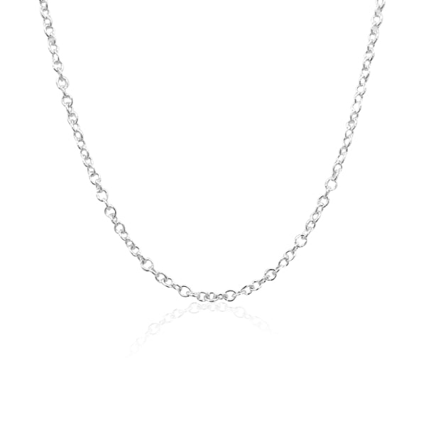 Round cable chain in sterling silver - 50cm