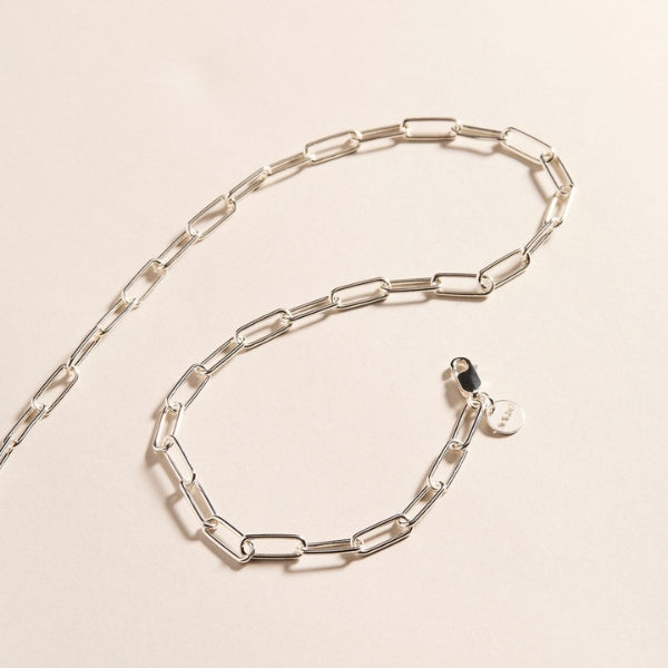 Najo - Vista rectangular link chain in sterling silver - 45cm