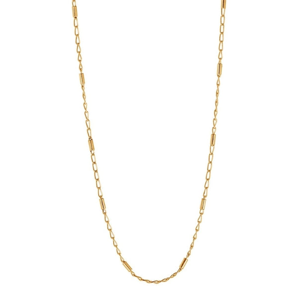 Gold plated Silver Rod & Link Chain - 60cm