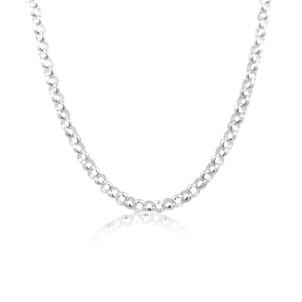 Heavy round belcher chain in sterling silver - 45cm