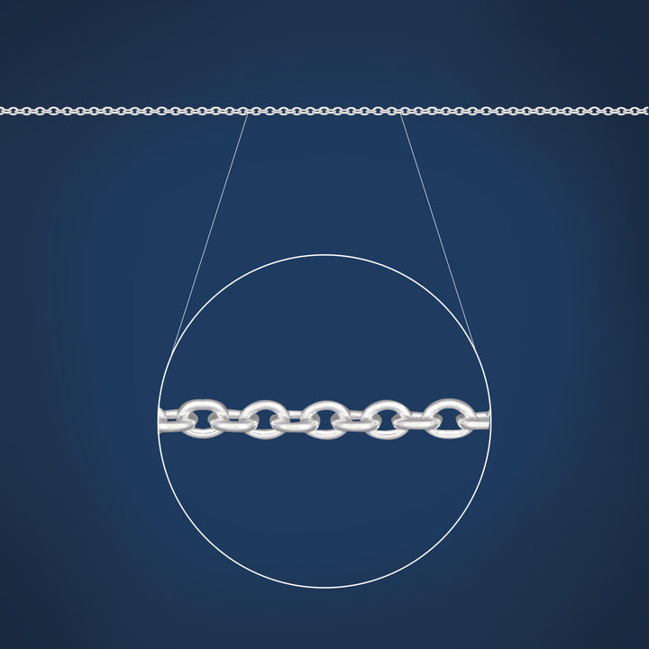 Medium weight round cable chain in sterling silver - 60cm