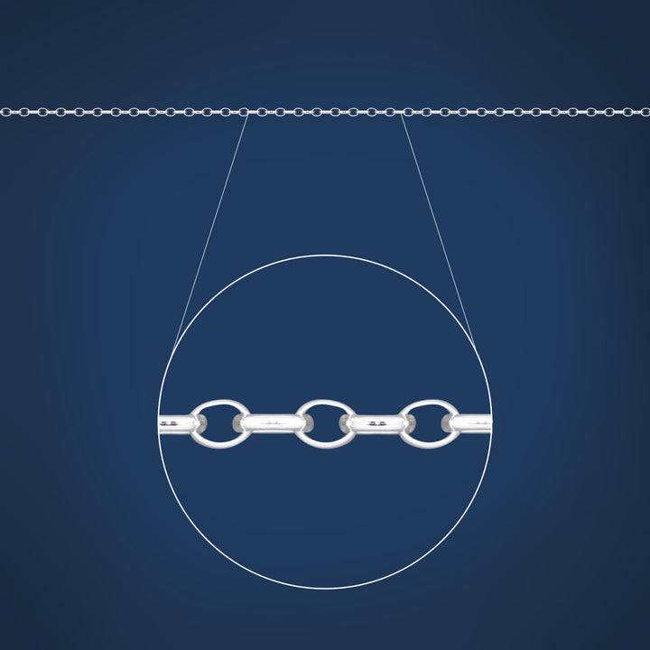 Light weight oval belcher chain in sterling silver - 60cm