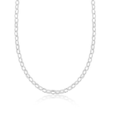 Light weight oval belcher chain in sterling silver - 60cm
