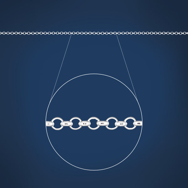 Light round belcher chain in sterling silver - 60cm