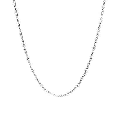 Light round belcher chain in sterling silver - 60cm