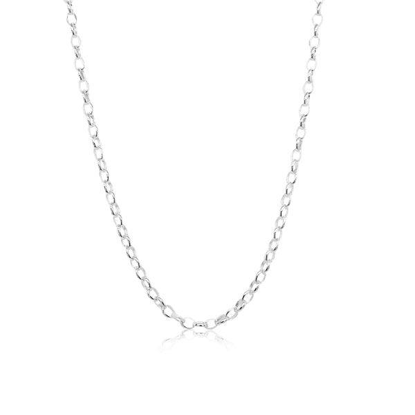 Light oval belcher chain in sterling silver - 50cm