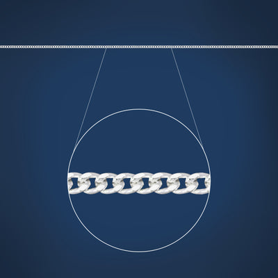 Diamond cut curb chain in sterling silver - 55cm