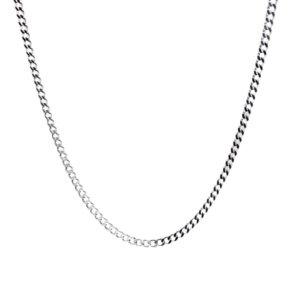 Mid weight sterling silver diamond cut curb - 50cm