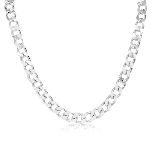 Heavy silver diamond cut curb chain - 55cm