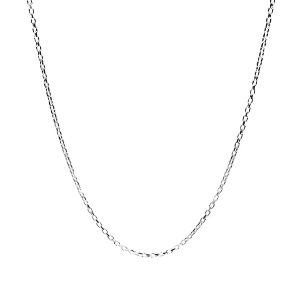 Heavy silver diamond cut round cable chain - 50cm