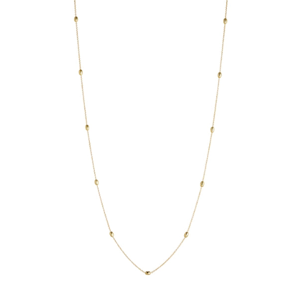Najo - like a breeze cable chain necklace with oval beads in gold plated sterling silver