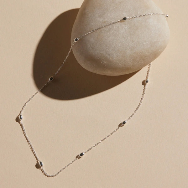 Najo - like a breeze cable chain necklace with oval beads - 45cm