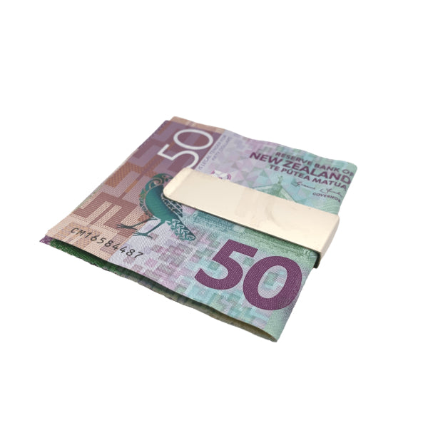 Money clip in stainless steel and PU