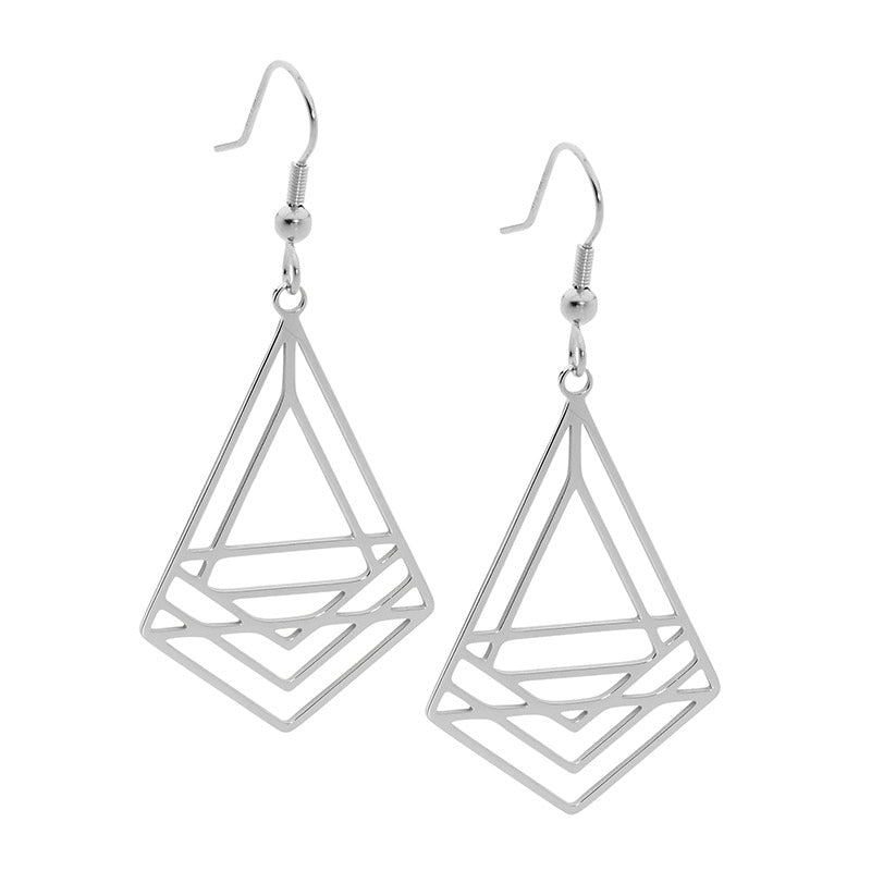Triangle Drop Earrings in steel
