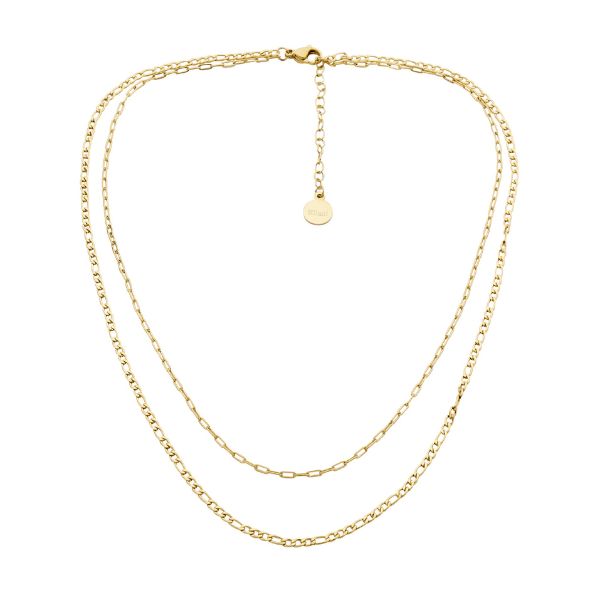 Gold plated steel double chain - 45cm