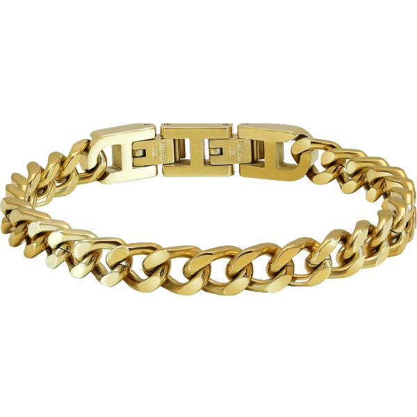 Gents gold plated steel bracelet 20.5cm