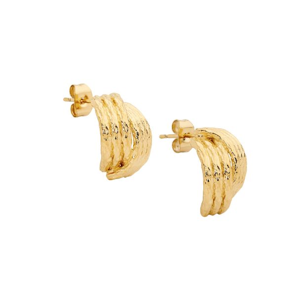 Gold plated steel crossover Half Hoops from Ellani