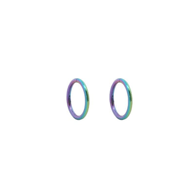 Sleeper earrings in multi coloured titanium - 14mm