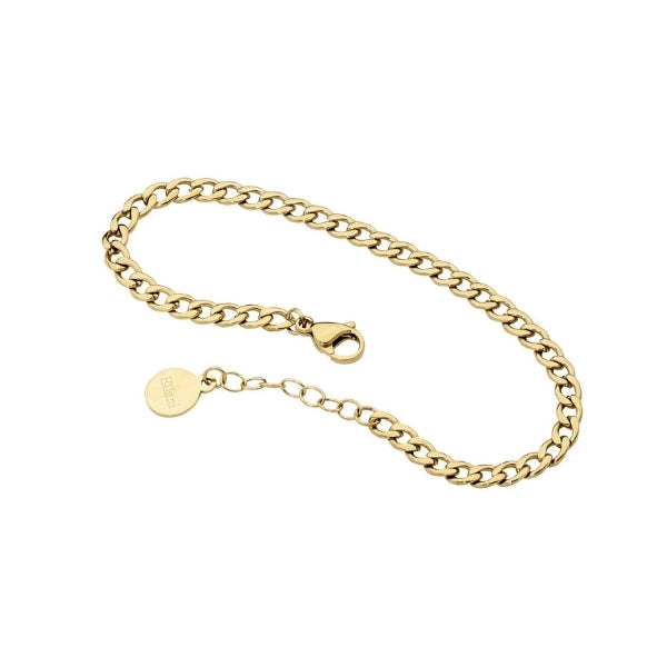 Elani - curb bracelet in gold plated stainless steel - 17cm + extension