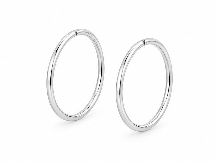 Plain sleeper earrings in surgical steel - 12mm