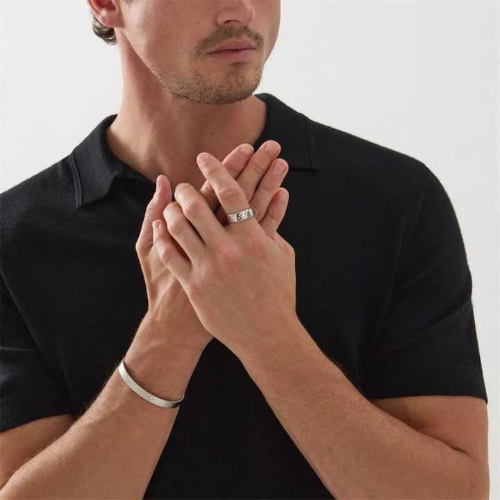 Najo - the daylight mens textured cuff in sterling silver