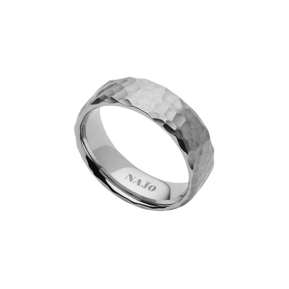 Najo - the daylight men's textured steel bandring - 7.5mm wide