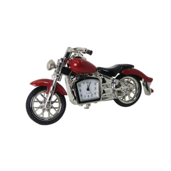 Collectable classic red motor bike analogue clock