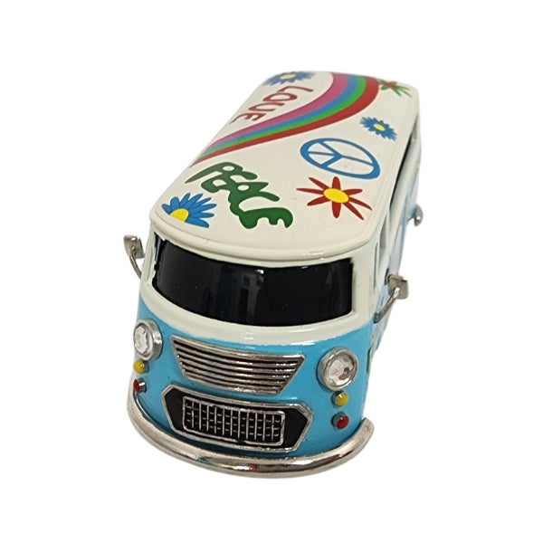 Collectable combi van analogue clock in blue/white
