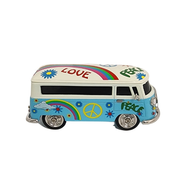 Collectable combi van analogue clock in blue/white