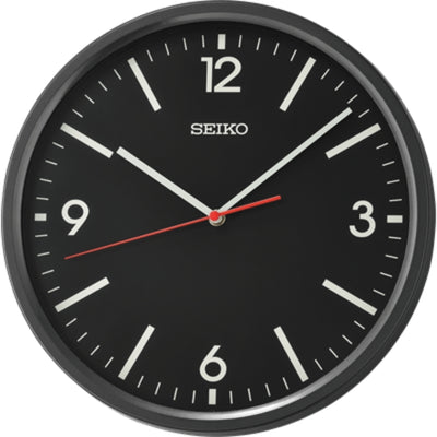 Seiko quartz wall clock in black