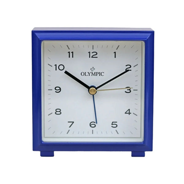 Olympic square metal alarm clock in blue