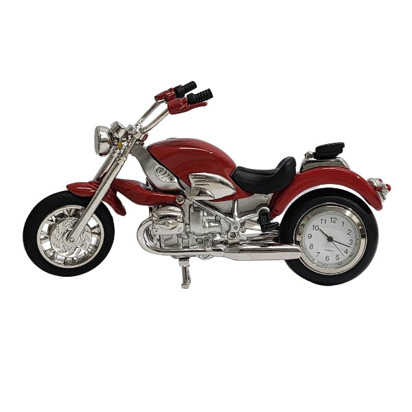 Collectable motorbike analogue clock in red