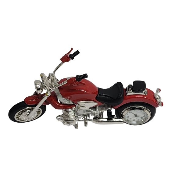 Collectable motorbike analogue clock in red