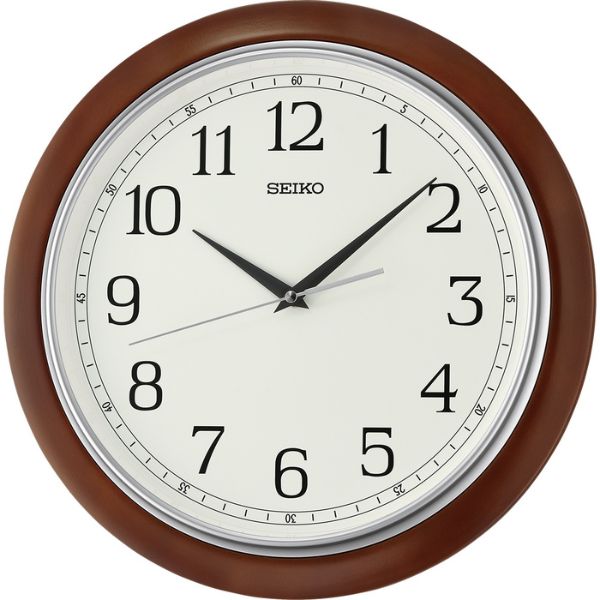 Seiko wooden wall clock with quiet sweeping second hand