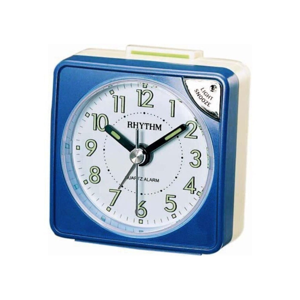 Pearl blue bedside alarm clock with light