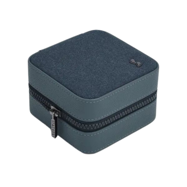 Stackers watch and jewellery box in blue canvas