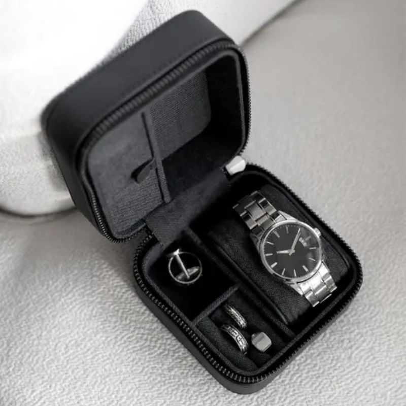 Stackers watch and jewellery box in black