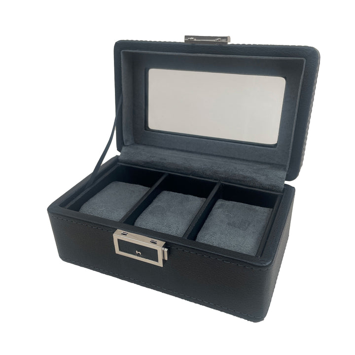 Watch storage box in black pu leather