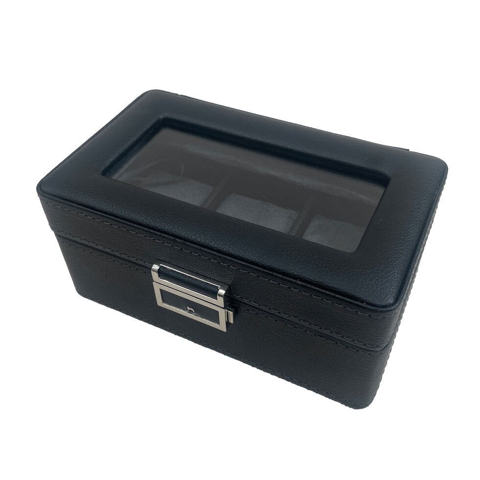 Watch storage box in black pu leather