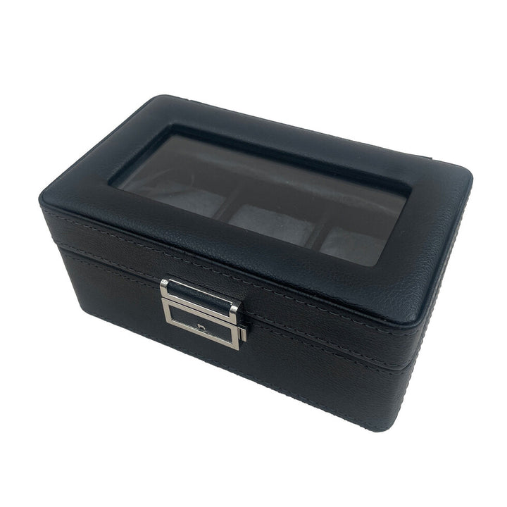 Watch storage box in black pu leather